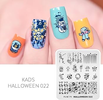 Amazon.co.jp: KADS ハロウィン スタンプネイルプレート クモ、幽霊